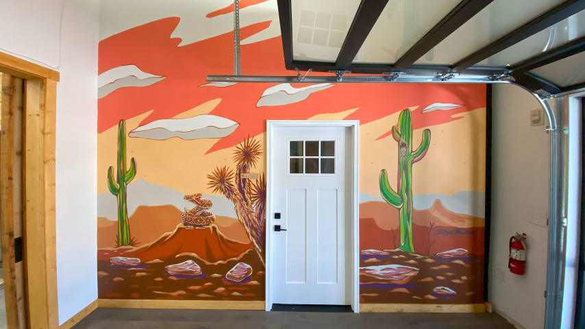 One of the finished walls of the mural completed by Skye Walker for the Hydrotherapy Room. (Courtesy of Skye Walker)