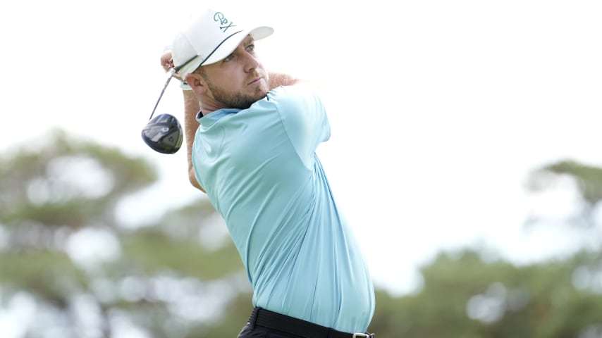 Barstool-backed pro shares fourth place midway through Korn Ferry Tour Championship, eyeing first PGA TOUR card