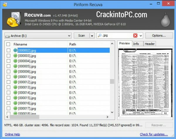 Recuva Pro Crack