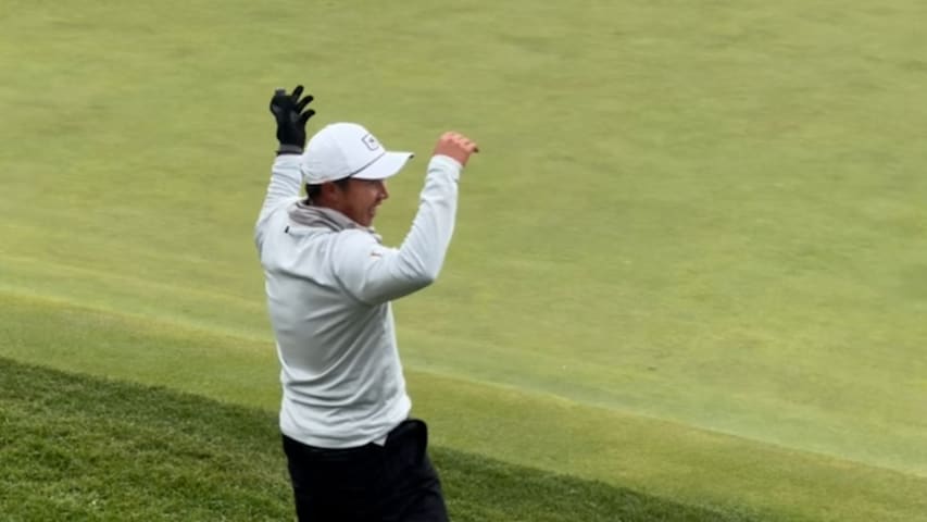 Eddie Lai's incredible chip-in for birdie Fortinet Cup Championship