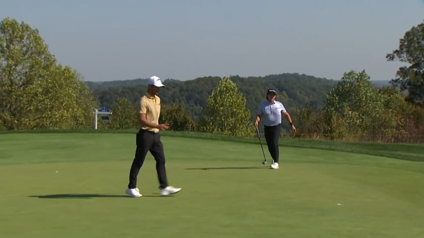 Noah Goodwin holes 14-footer for birdie at Korn Ferry Tour Champ