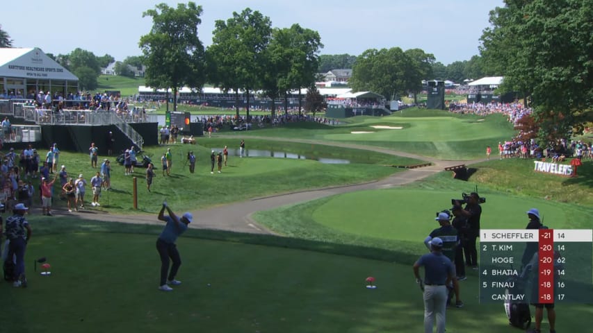 Scottie Scheffler's impressive tee shot leads to birdie at Travelers