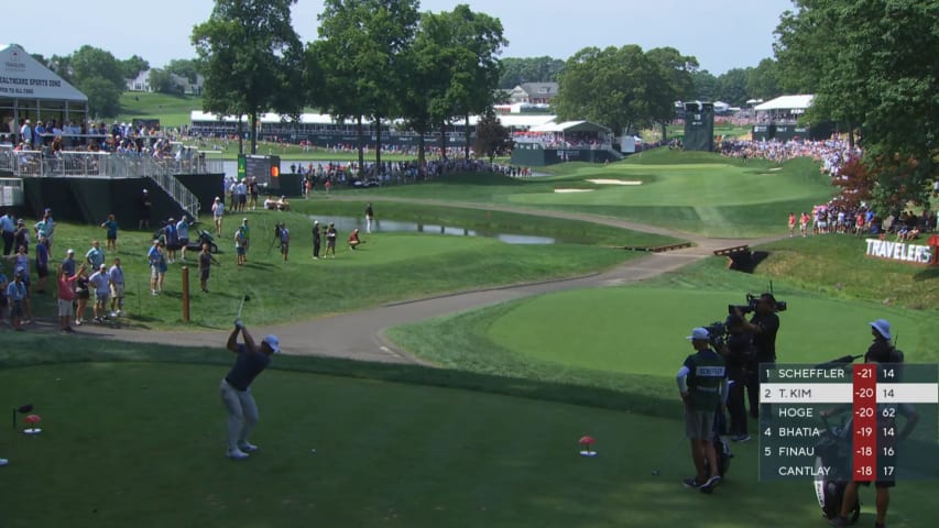 Tom Kim drives par-4 to set up birdie at Travelers