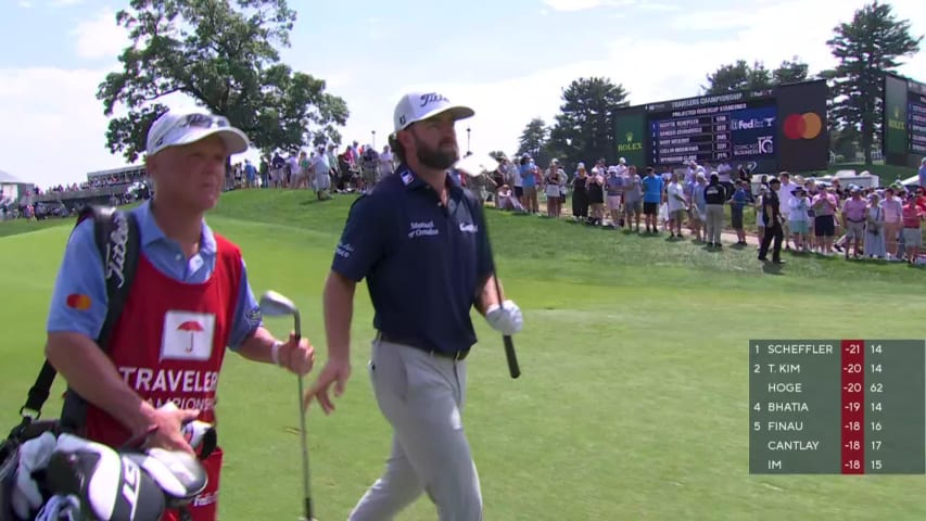 Cameron Young's tight approach leads to birdie at Travelers