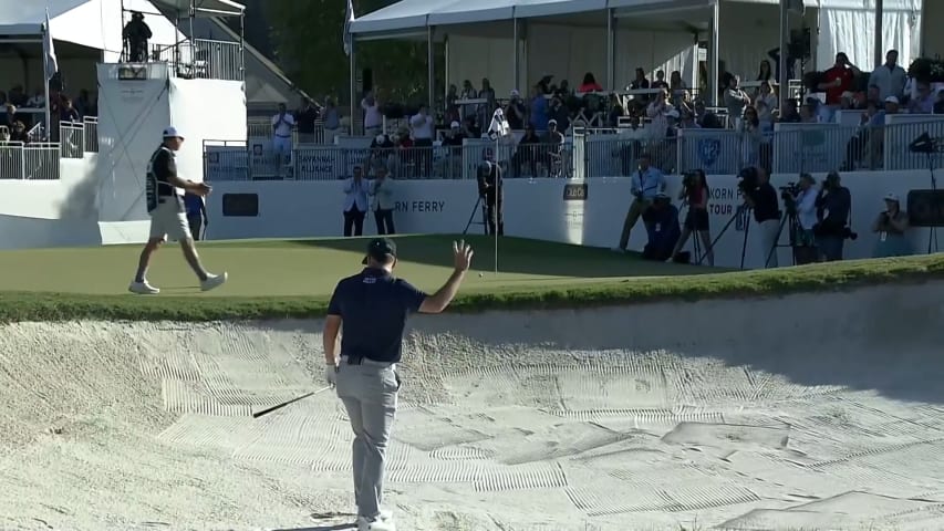 Steven Fisk nearly holes bunker shot at Club Car Championship