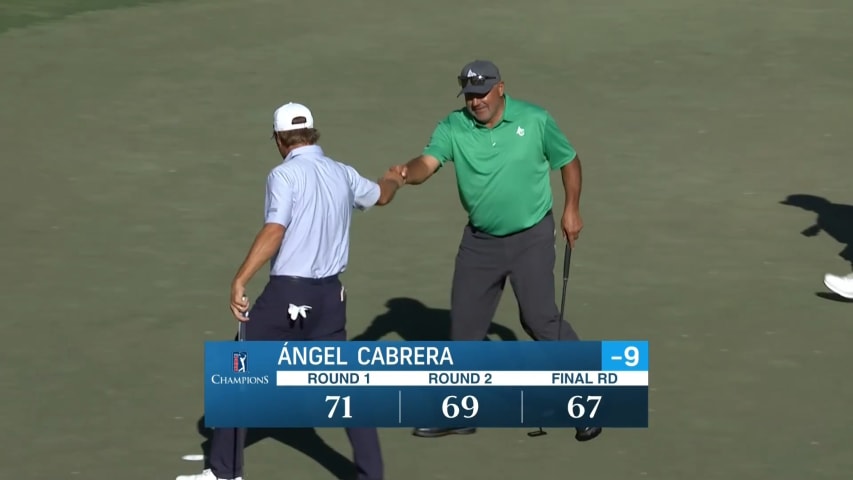 Ángel Cabrera sends in closing birdie putt at SAS Champ