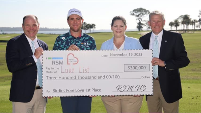 Luke List wins $300,000 through RSM’s Birdies Fore Love 