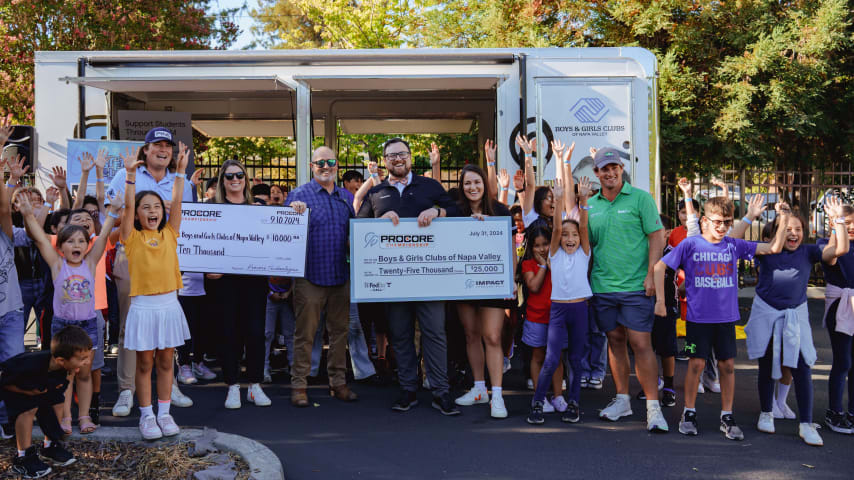 The Procore Championship surprised the Boys & Girls Clubs of Napa Valley with an additional donation of $10,000 during its Putt Putt Pros event held Tuesday of tournament week. (Photo by All Seasons Creative)