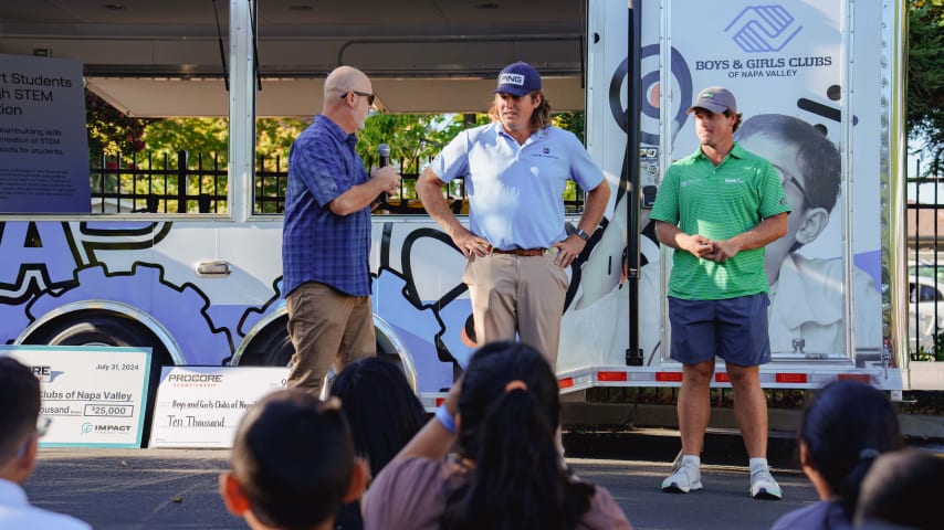 The Procore Championship surprised the Boys & Girls Clubs of Napa Valley with an additional donation of $10,000 during its Putt Putt Pros event held Tuesday of tournament week. (Photo by All Seasons Creative)